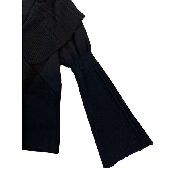 St. John‎ Collection by Marie Gray Black Faux Wrap Bell Sleeve Sweater 0 - Picture 4 of 11